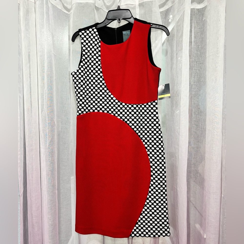 Red and Black Colorblock Dress
